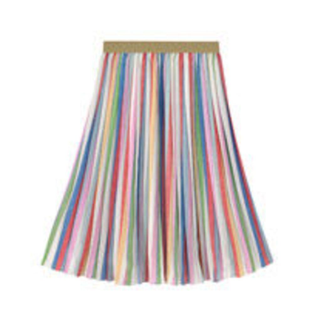 Multi Stripe Pleated Skirt