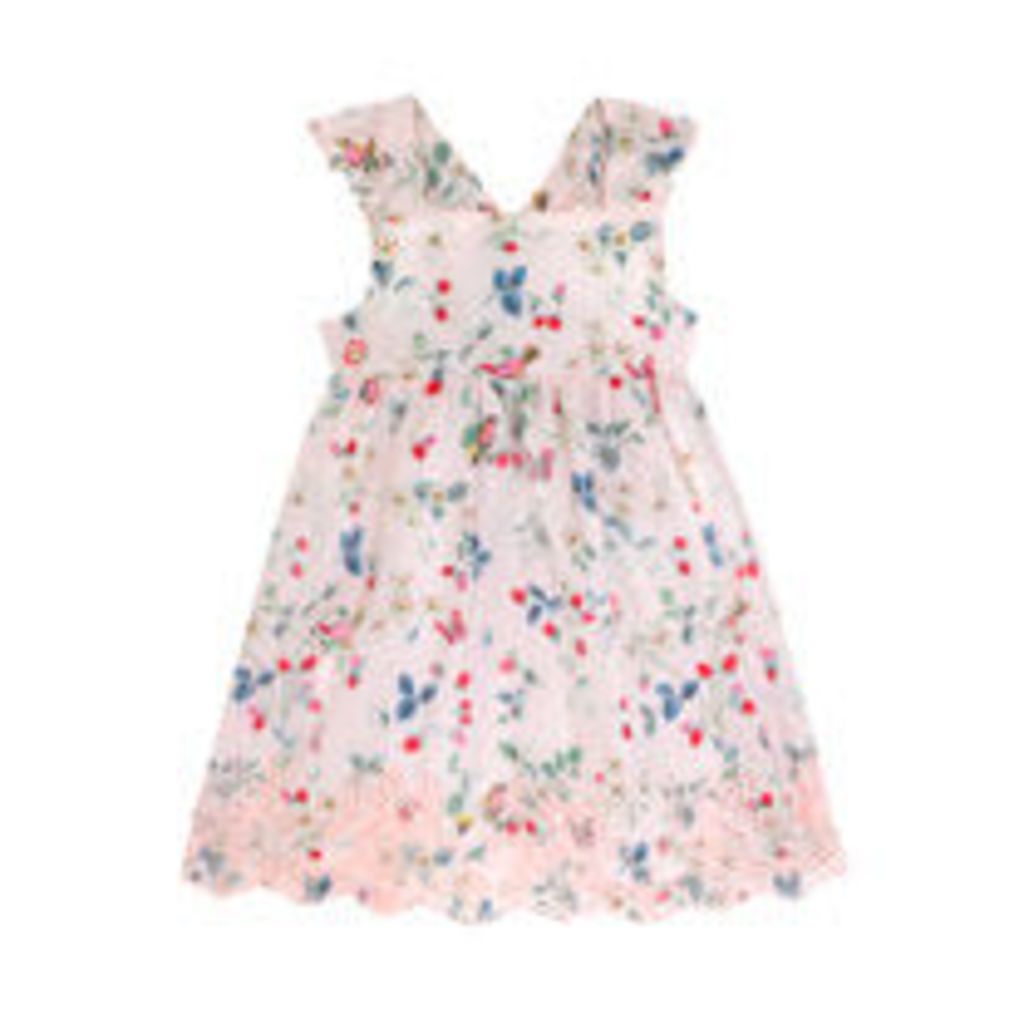 Birds and Berries Baby Broderie Anglaise Dress