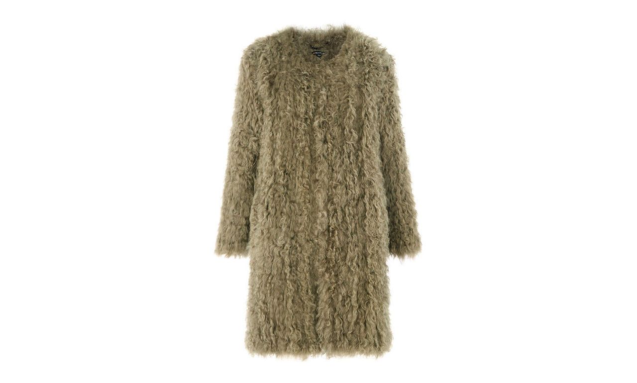 Longline Knit Sheepskin Coat