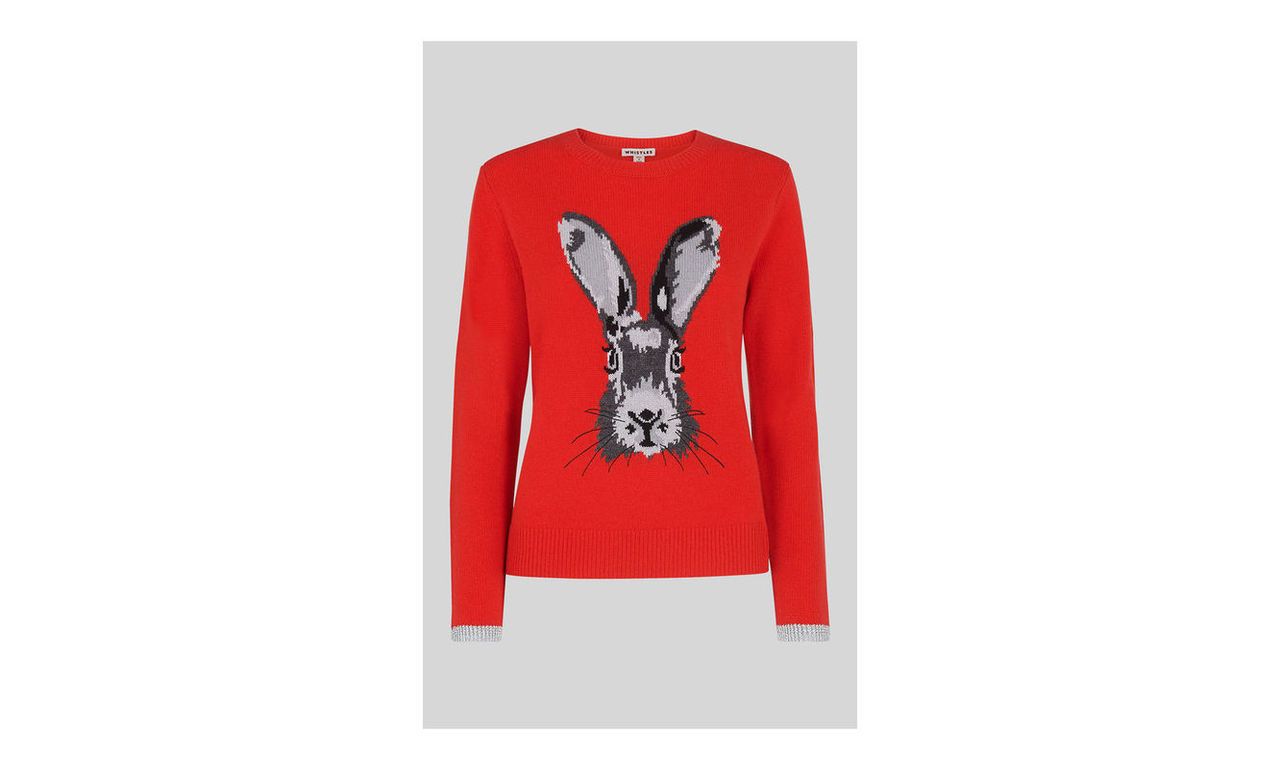 Bunny Motif Intarsia Sweater