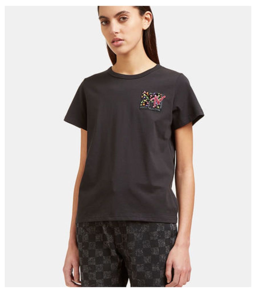 Sequin Embroidered MTV T-Shirt