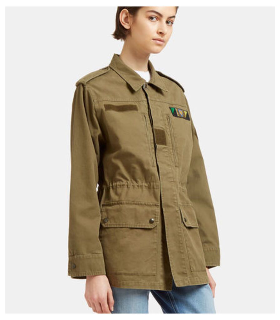 Glittered Love Embroidered Military Jacket