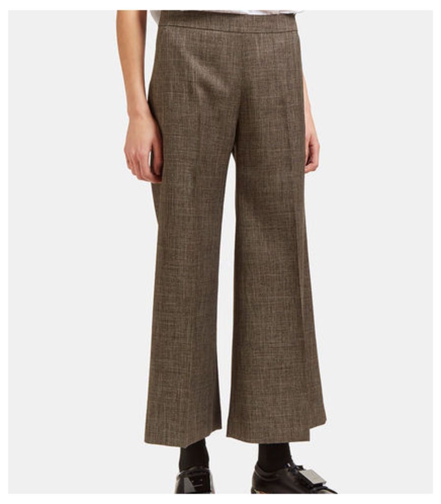 Isa Checked Wide Cropped Culottes