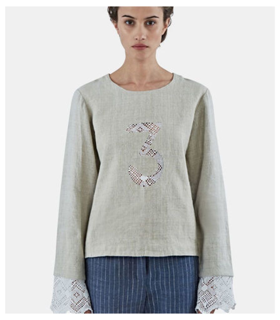 Crochet Lace 3 Linen Top