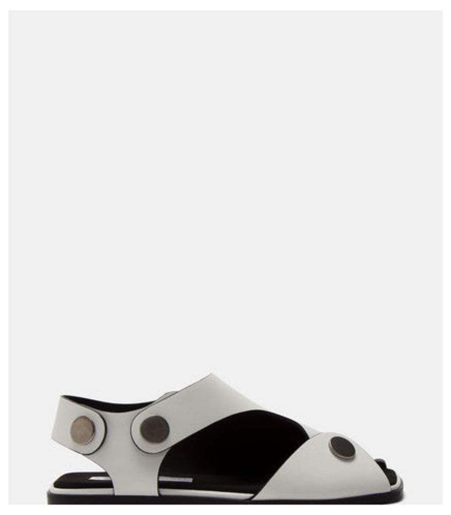 Women's Cut-Out Press Stud Sandals in White