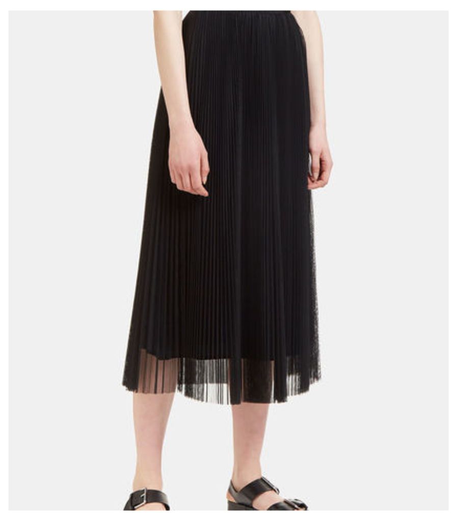 Long Pleated Tulle Skirt