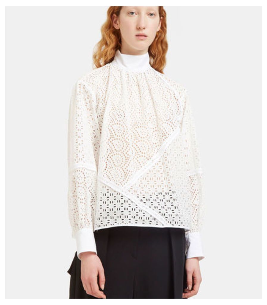 Laser-Cut Broderie Anglaise Blouse