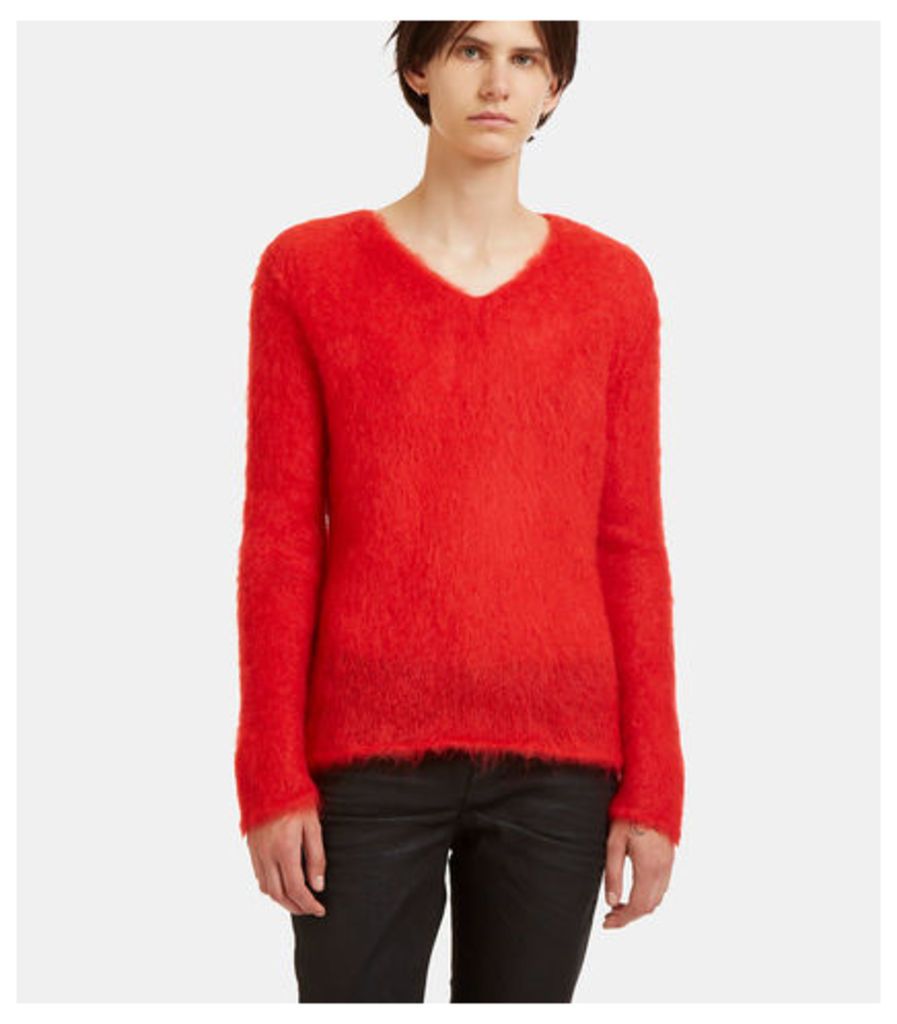 Loose Stitch V-Neck Mohair Sweater