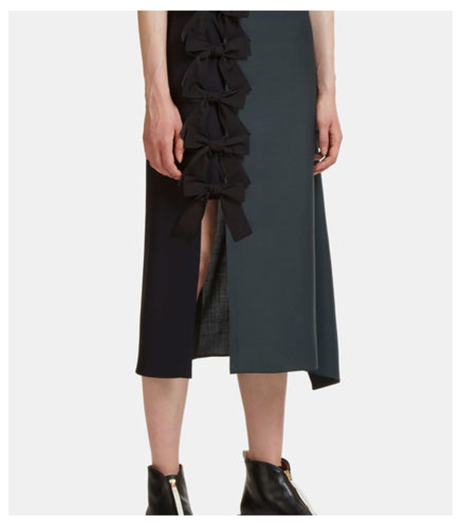 Draped Two-Tone Bow Skirt