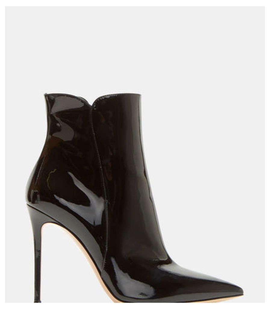 Levy Pointed Stiletto Patent Ankle Boots