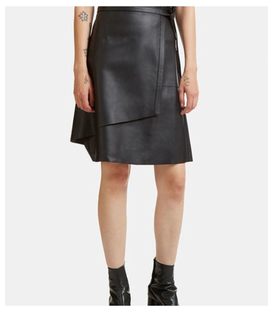 Lakos Leather Wrap Skirt