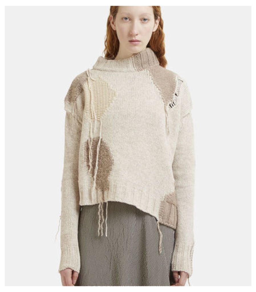 Ovira Asymmetric Patchwork Knit Sweater