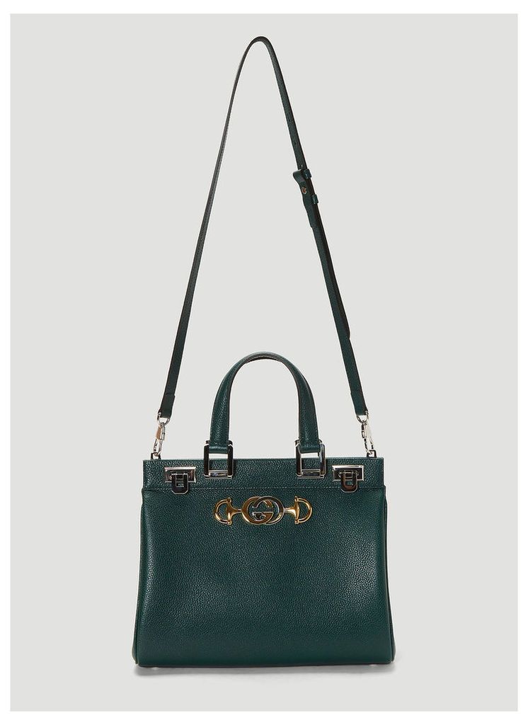 Gucci Zumi Top Handle Small Leather Bag in Green size One Size