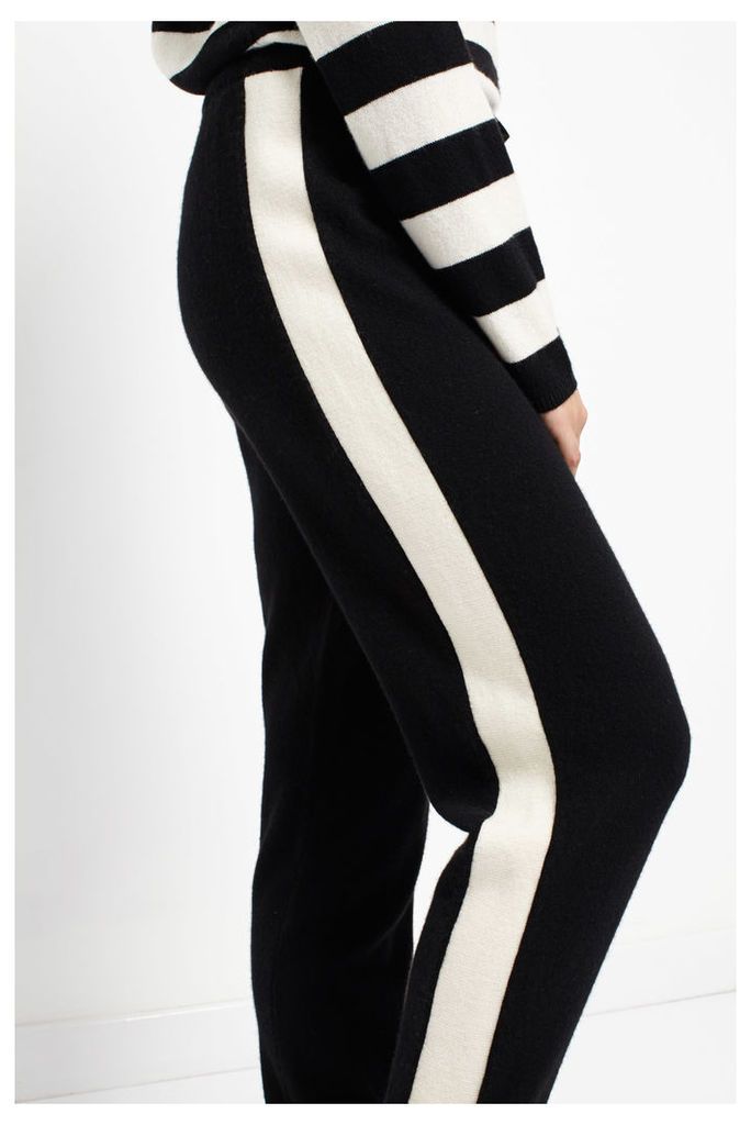 Stripe Black Cashmere Track Pants