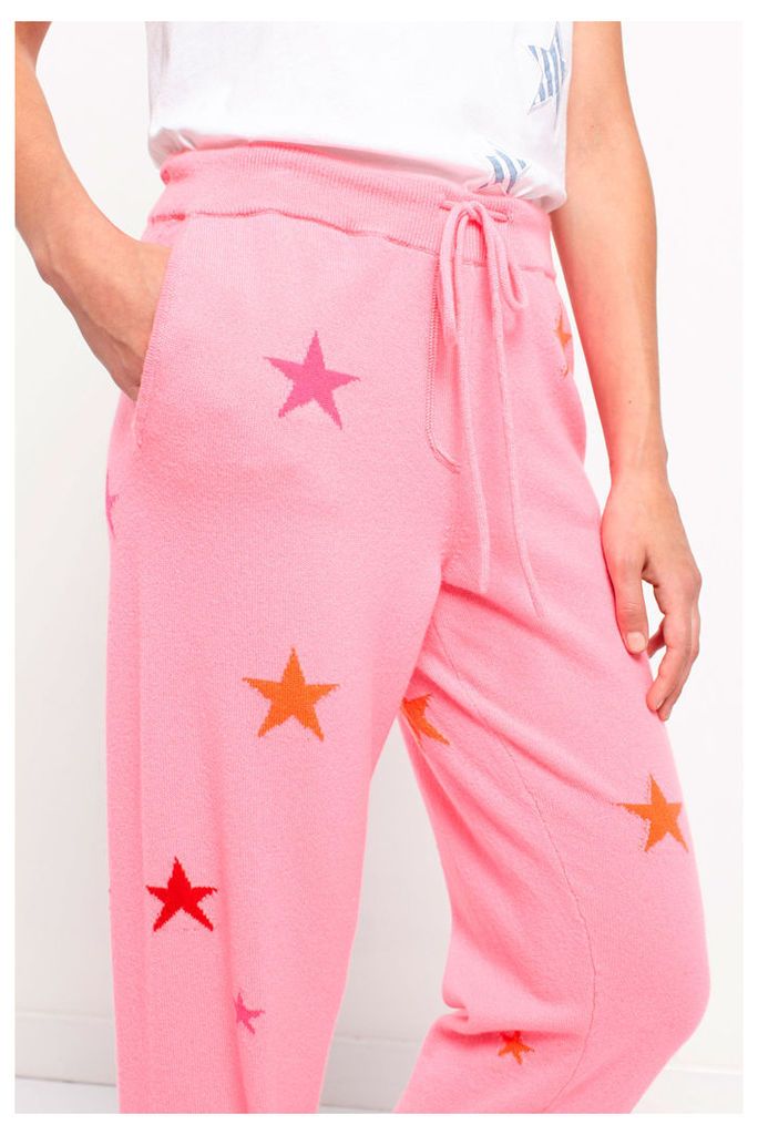 Pink Star Cashmere Track Pants