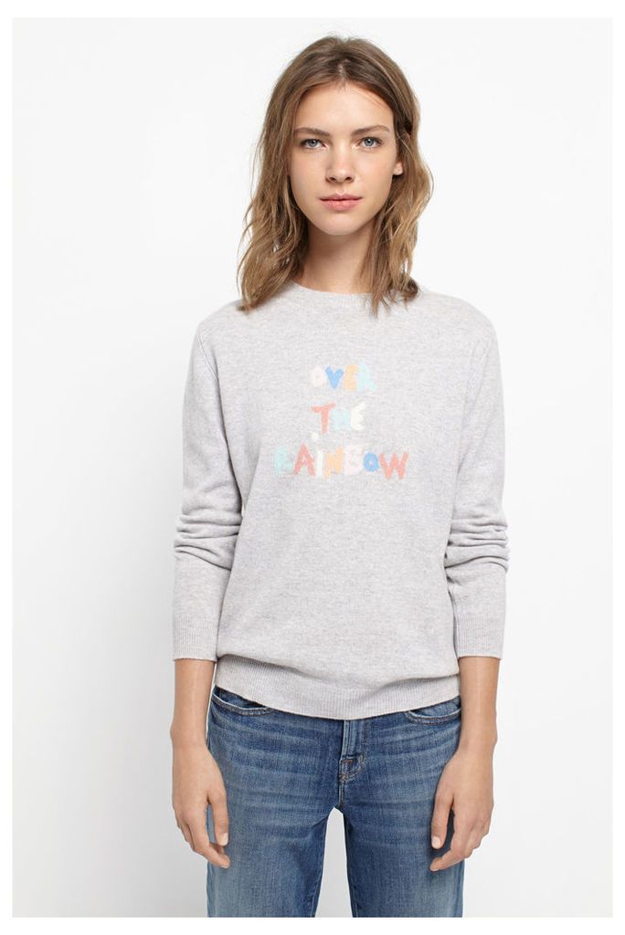 Over The Rainbow Silver Cashmere Sweater