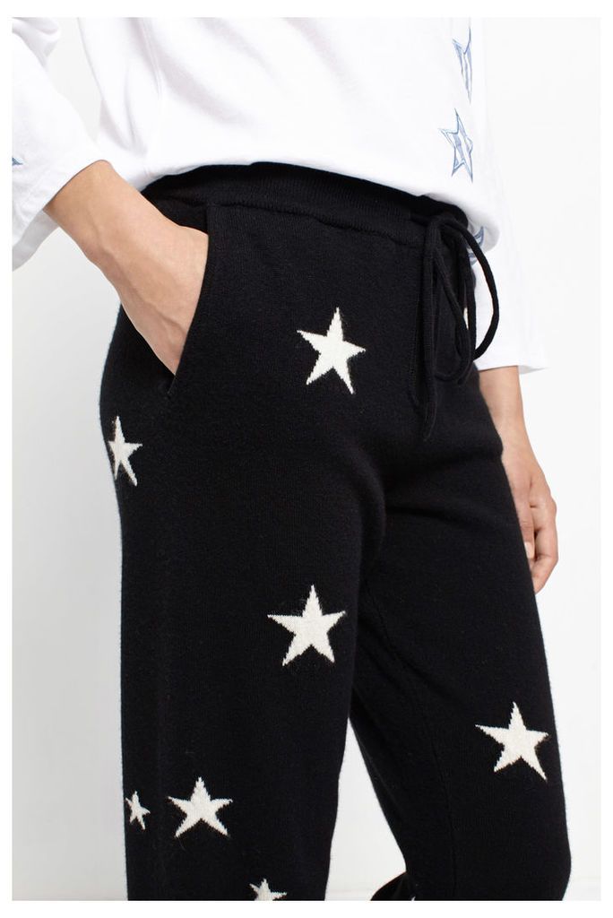 Black Star Cashmere Track Pants