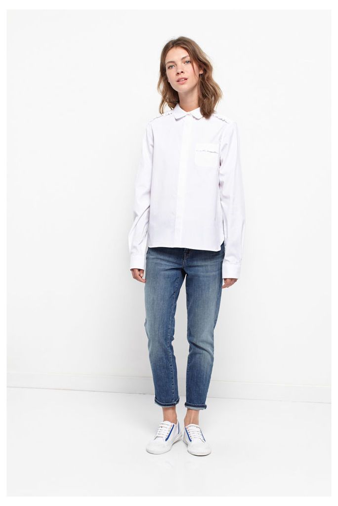 White Frill Oxford Tailored Shirt