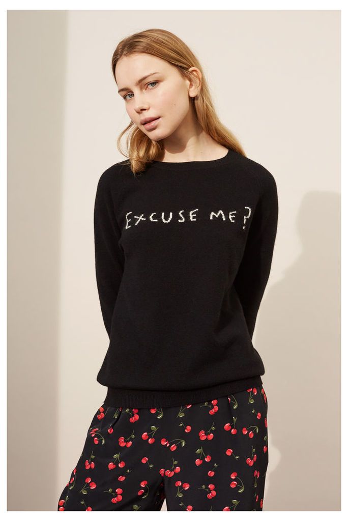 NEW Black Excuse Me Cashmere Sweater