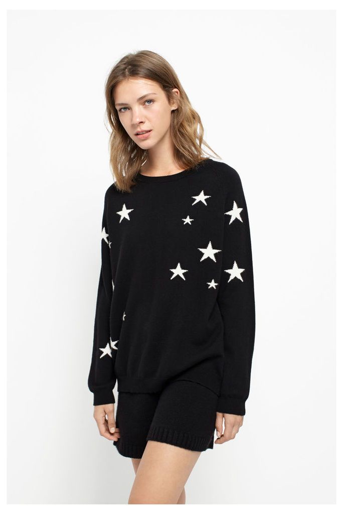 Star Black Slouchy Cashmere Sweater