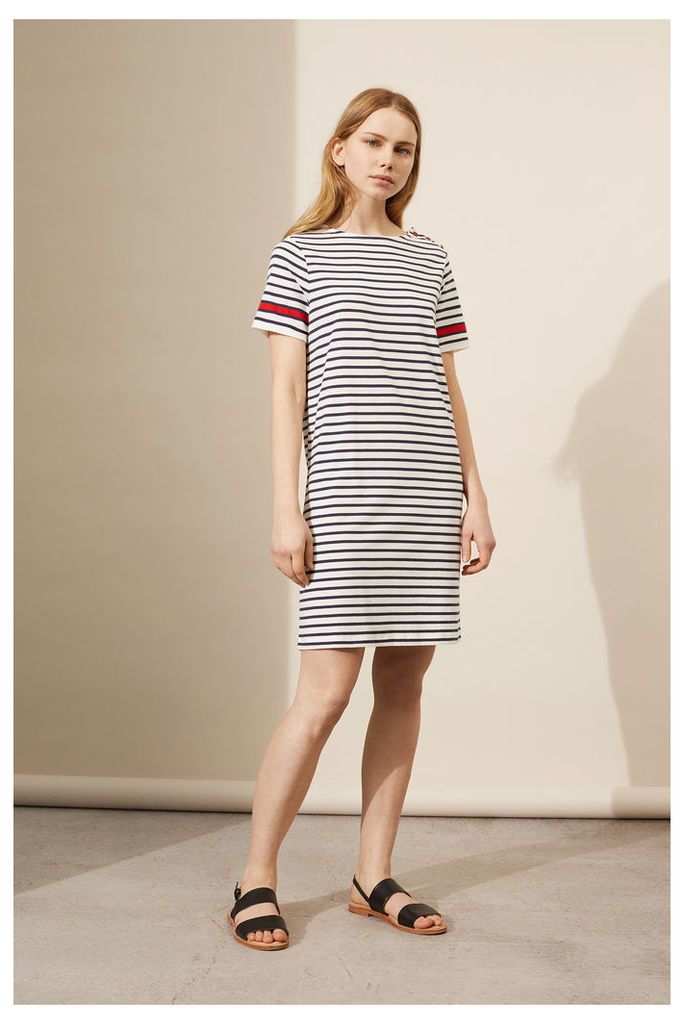 Navy Breton Stripe Dress
