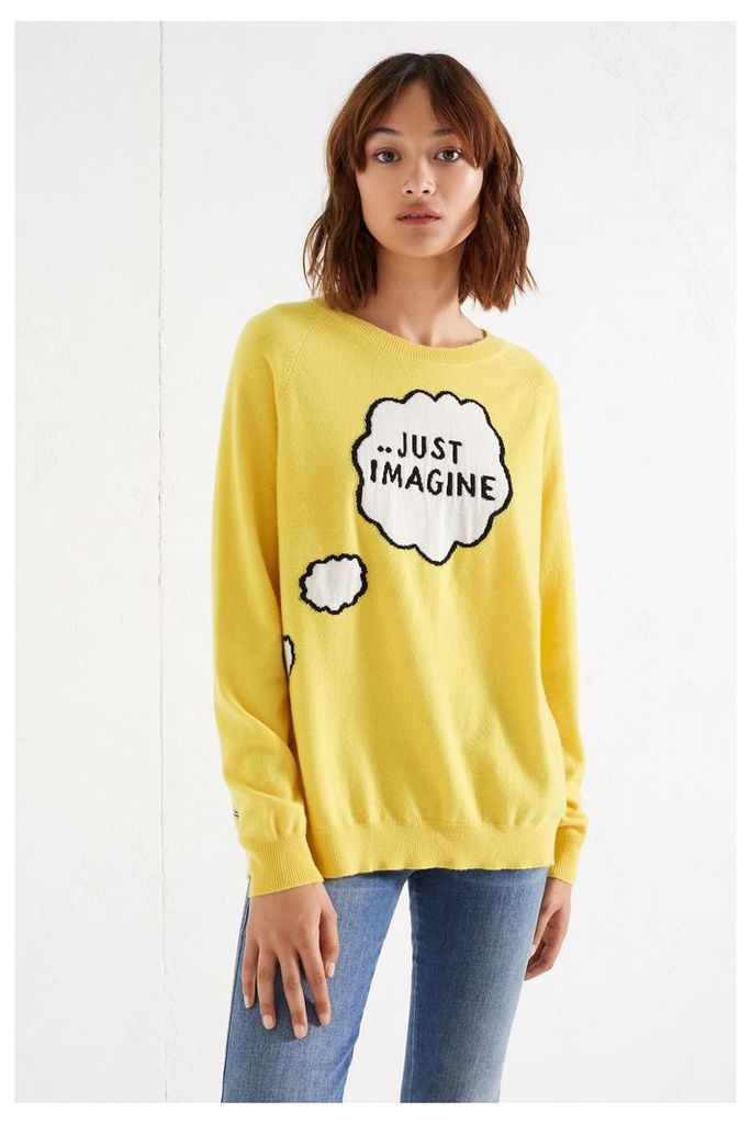 NEW Yellow Just Imagine Cashmere Sweater