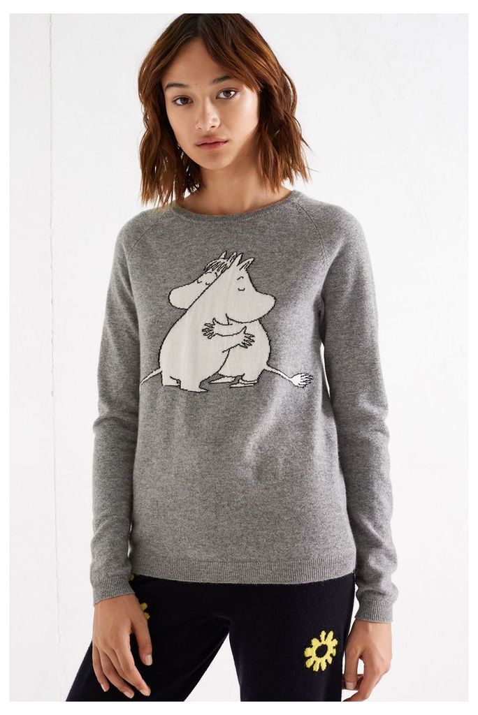 Grey Moomin & Snork Maiden Embrace Cashmere Sweater