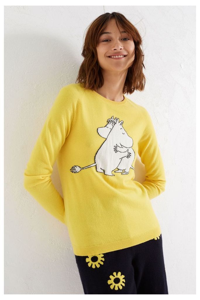 Yellow Moomin & Snork Maiden Embrace Cashmere Sweater