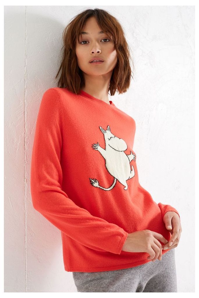 Coral Dancing Moomin Cashmere Sweater