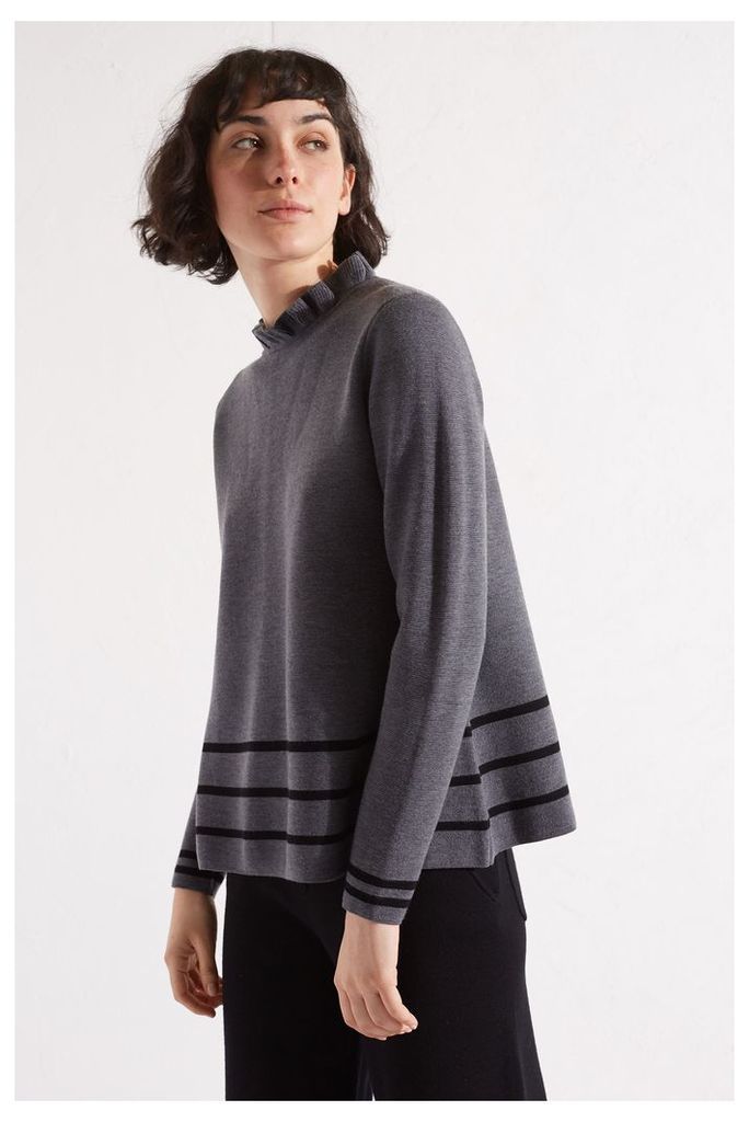 Charcoal A-Line Milano Knit Sweater