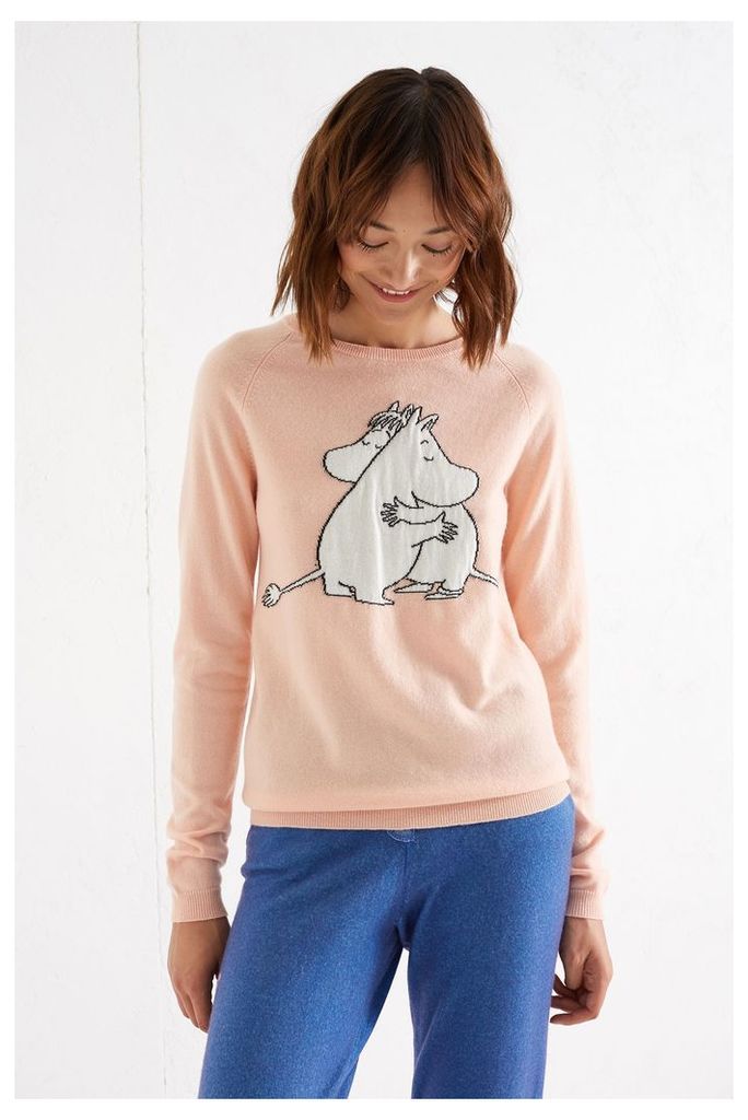 Pink Moomin & Snork Maiden Embrace Cashmere Sweater