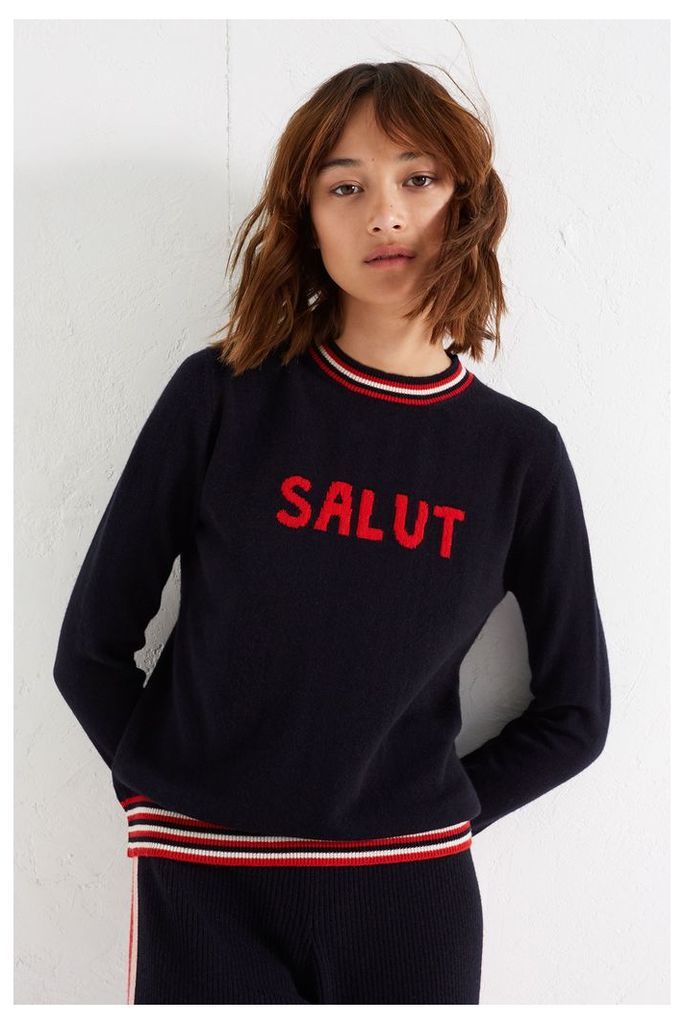 EXCLUSIVE Navy Salut Cashmere Sweater