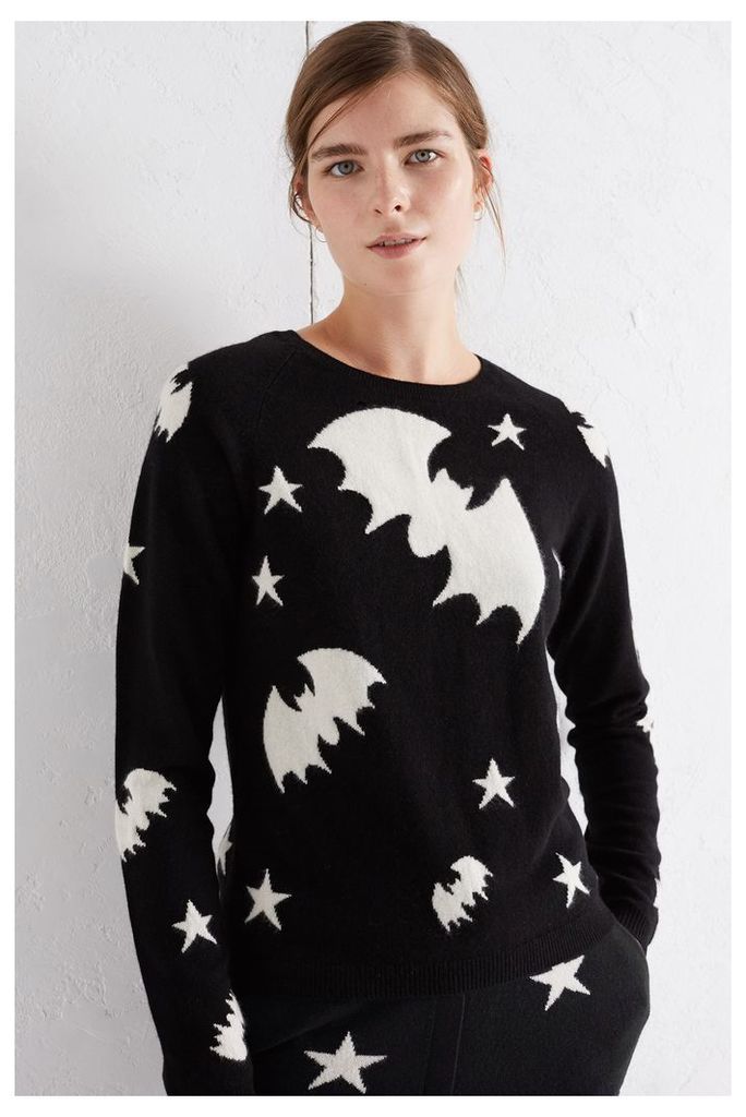 EXCLUSIVE Black Star Bat Cashmere Blend Sweater