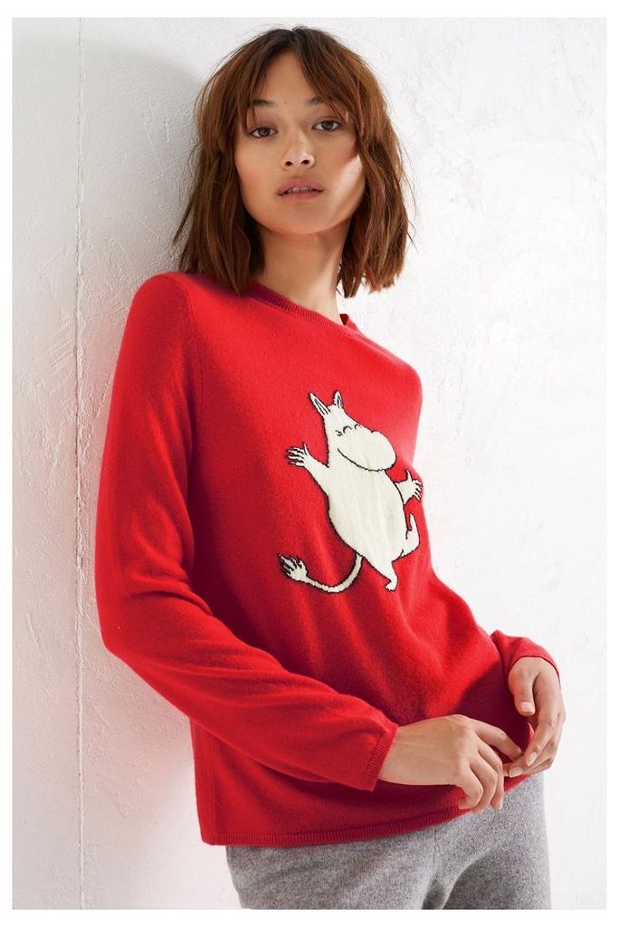 Red Dancing Moomin Cashmere Sweater