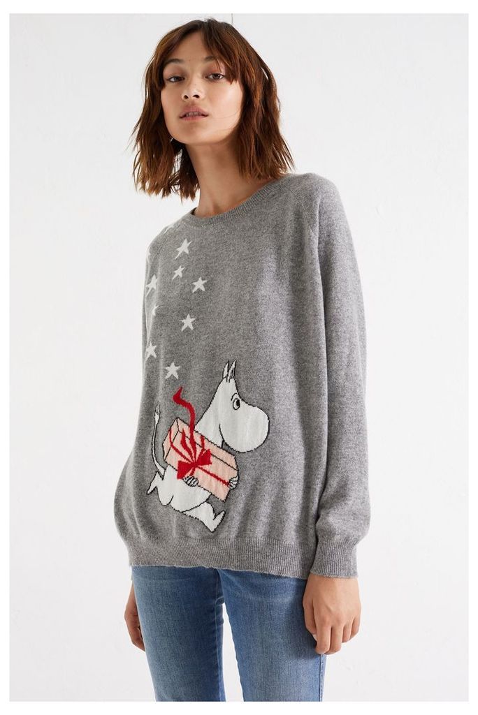 Grey Moomin Holiday Cashmere Sweater