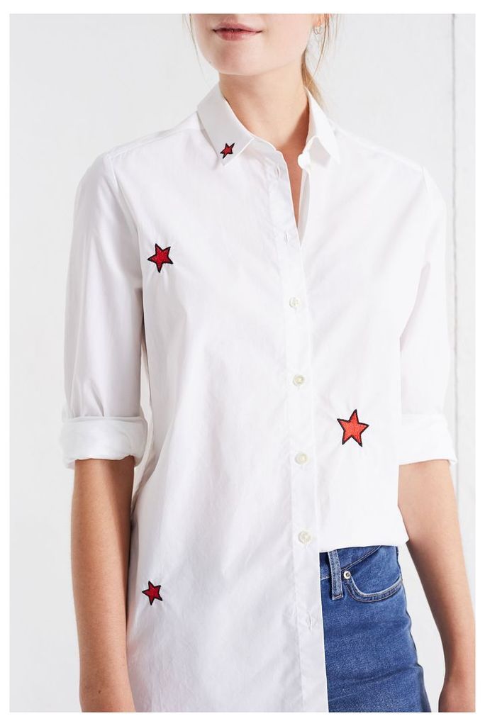 White Embroidered Star Shirt