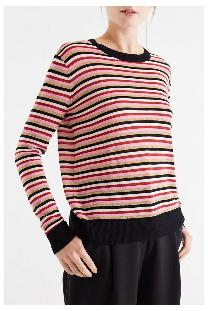 NEW Multicolour Lurex Stripe Merino Sweater