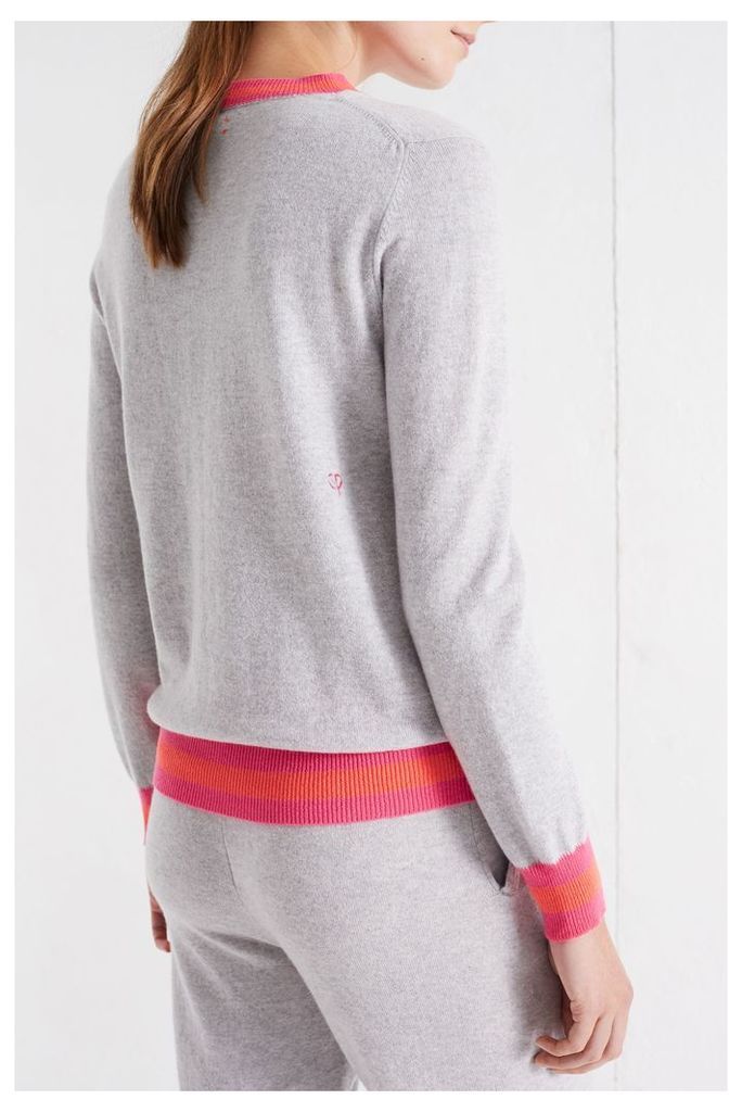 Stripe Trim Cashmere Sweater