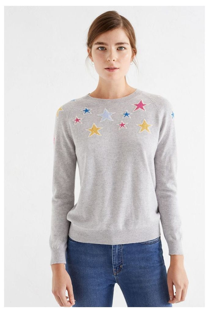 Grey Stardust Cashmere Sweater