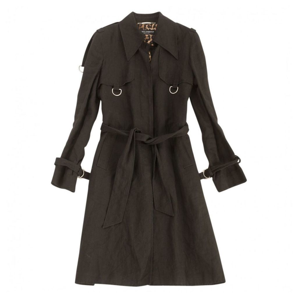 Black Linen Trench coat