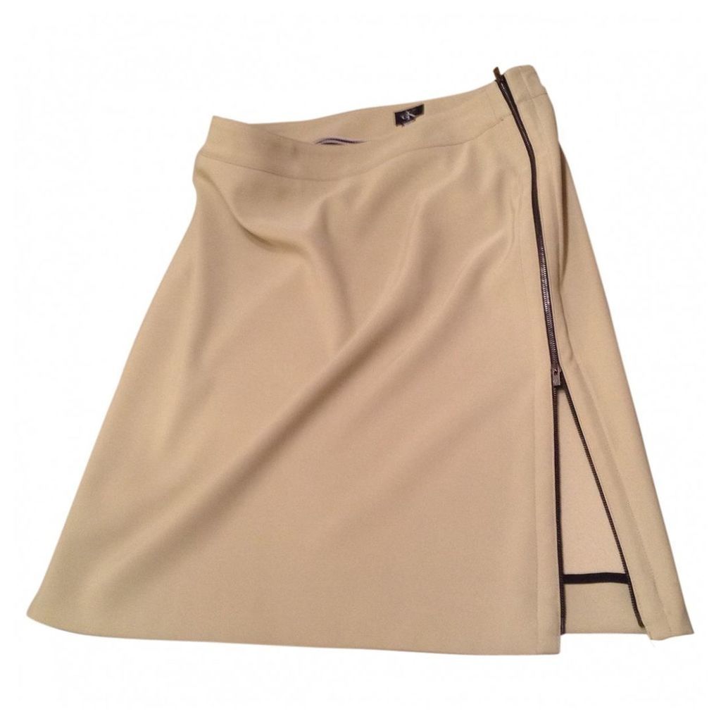 Beige Polyester Skirt