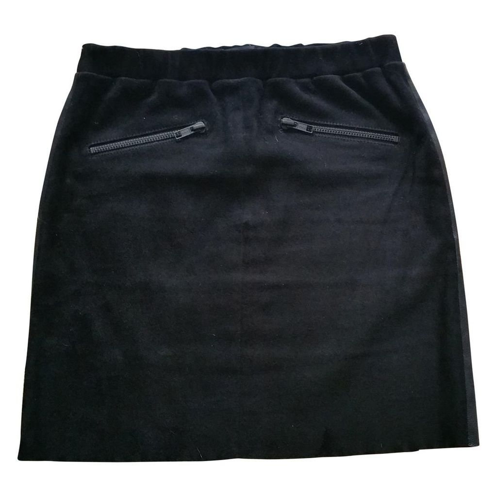 LEATHER AND SUEDE SKIRT