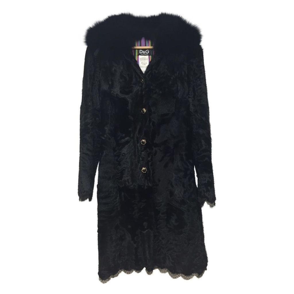 D & G black astrakan coat