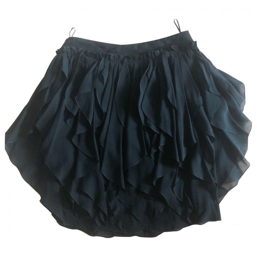 Ruffled silk skirt