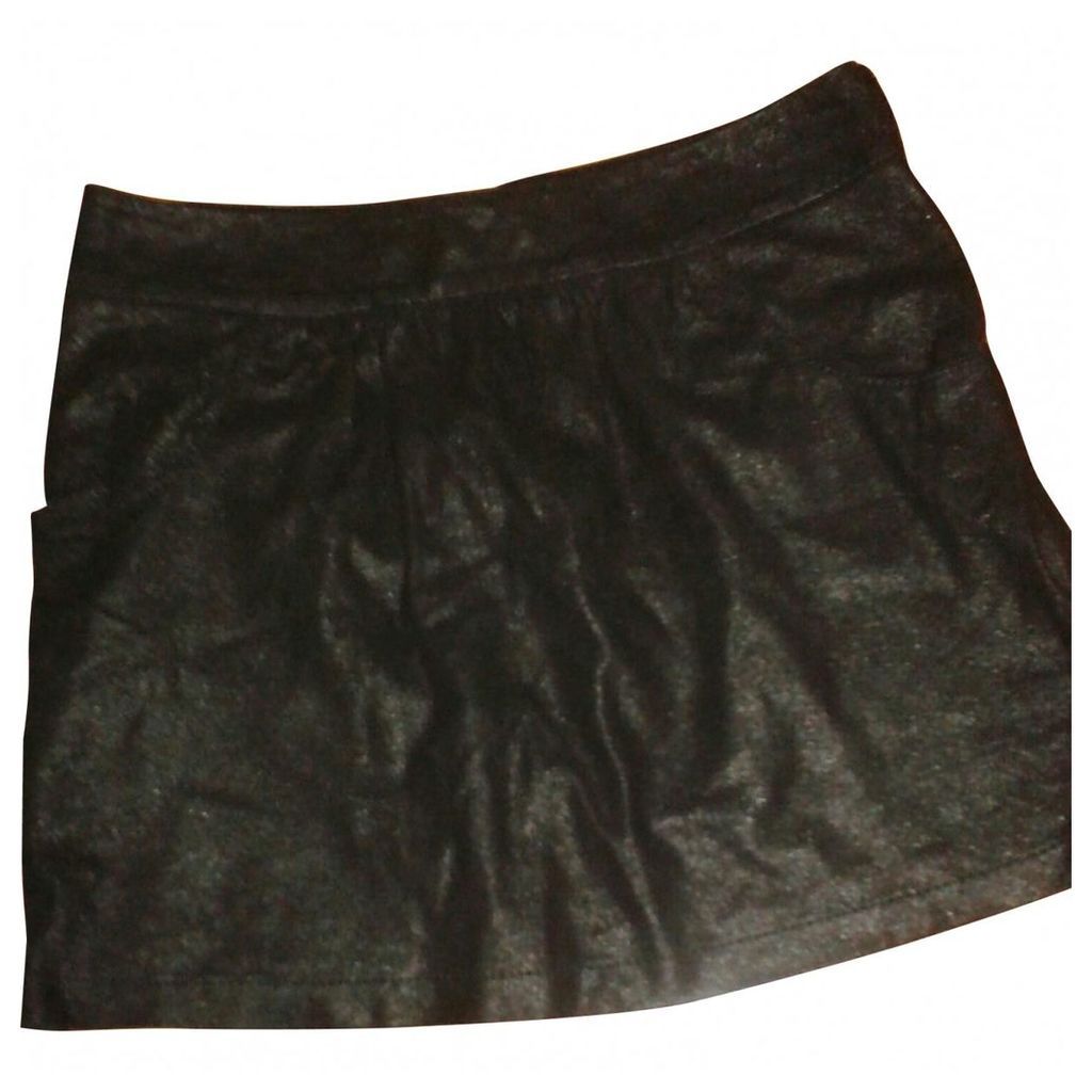 Iridescent leather skirt