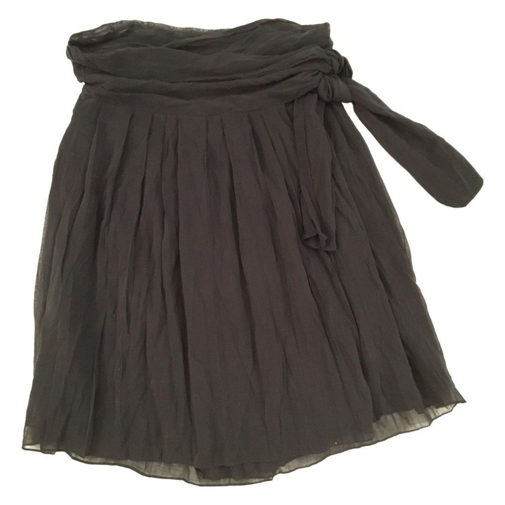 Wrap cotton silk skirt