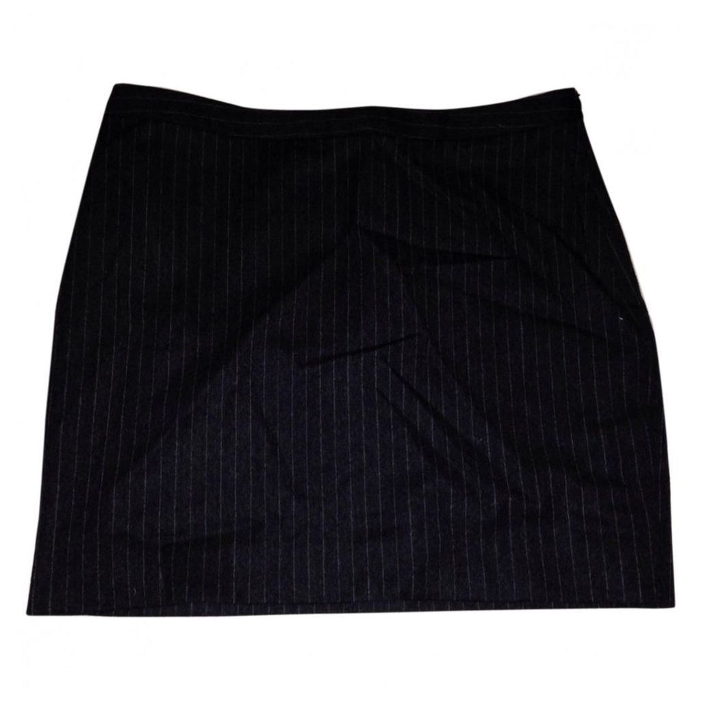 Grey wool pinstripe skirt