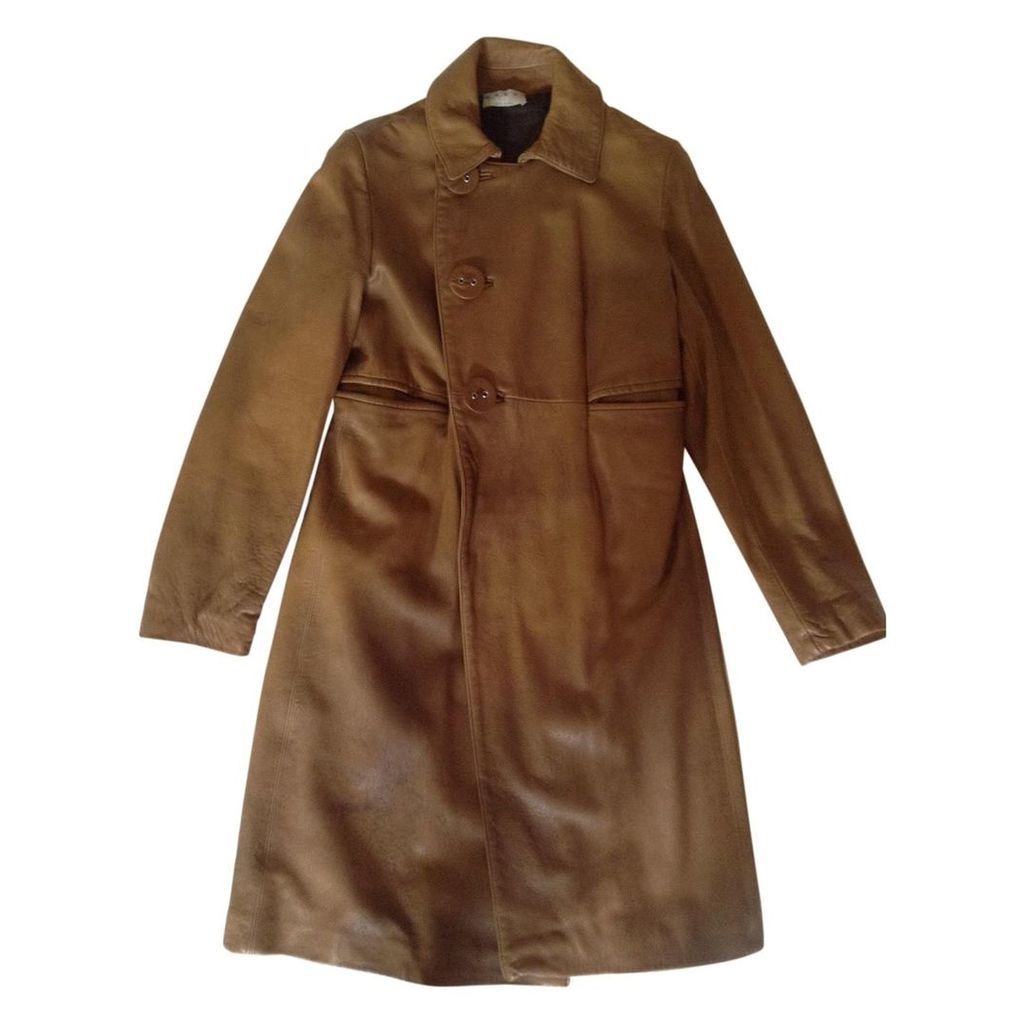 Caramel leather Marni coat