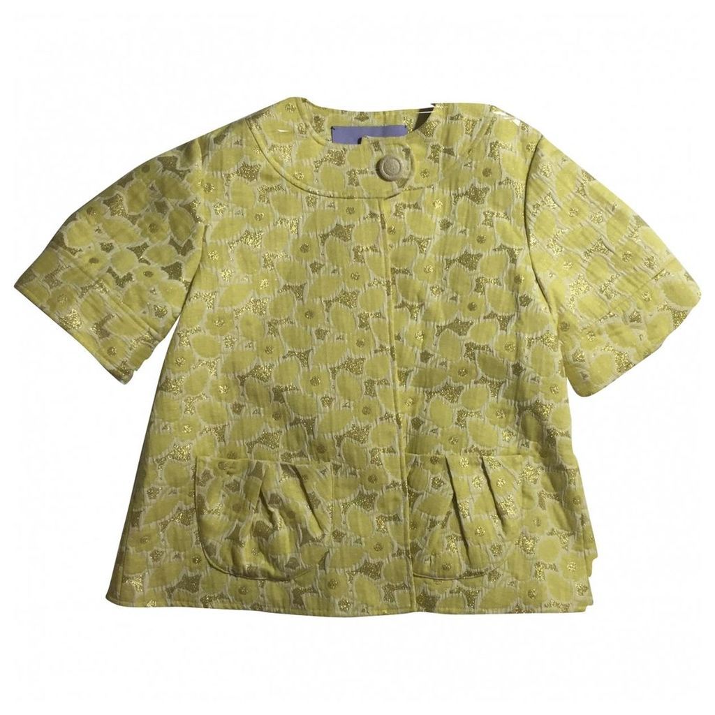 Yellow Vera Wang Brocade Coat