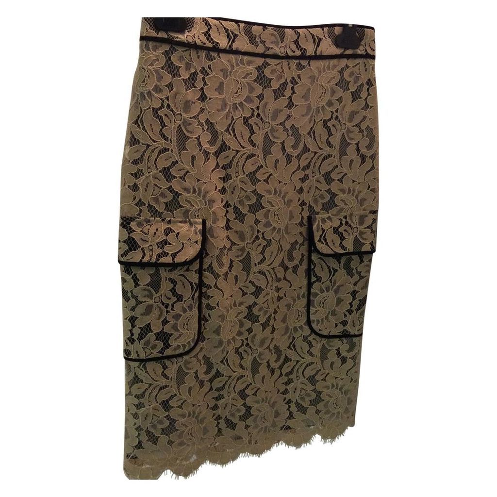 MSGM floral lace piped skirt